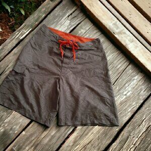 Vtg Y2K Sideout Board Shorts 34 Green with Orange Detail California (small hole)